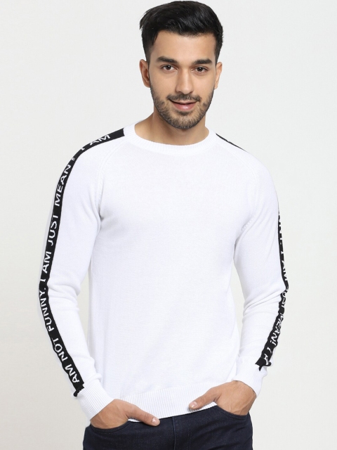 

Bewakoof Men White & Black Cotton Pullover