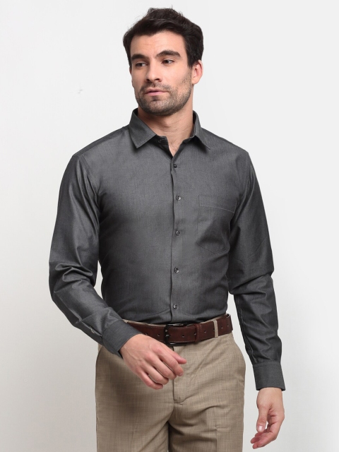 

La Mode Men Grey Slim Fit Opaque Pure Cotton Formal Shirt