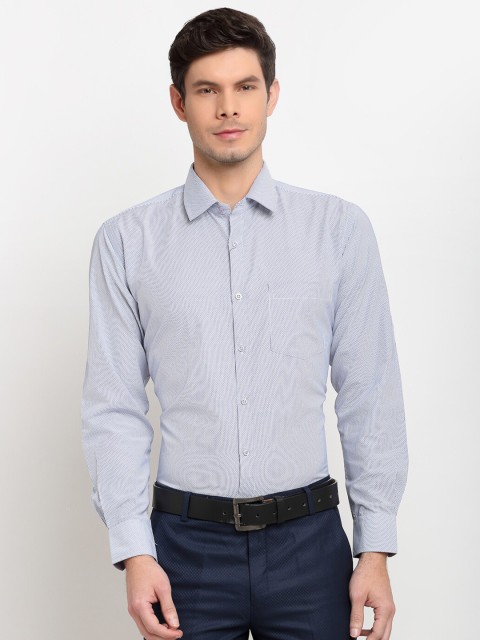 

La Mode Men Blue Slim Fit Opaque Printed Formal Shirt
