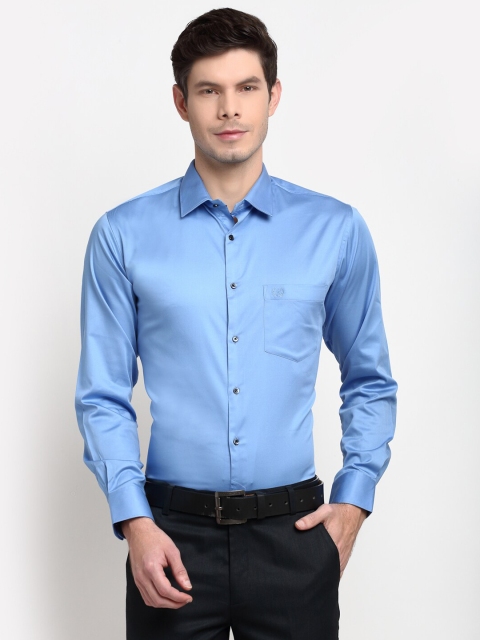 

La Mode Men Blue Slim Fit Opaque Party Shirt