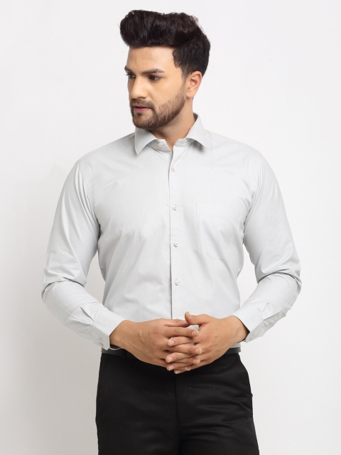 

La Mode Men Grey Cotton Slim Fit Formal Shirt