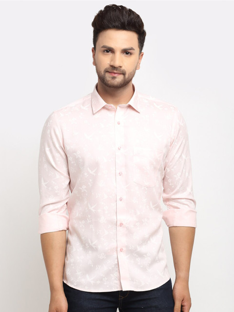 

La Mode Men Pink Slim Fit Opaque Party Shirt