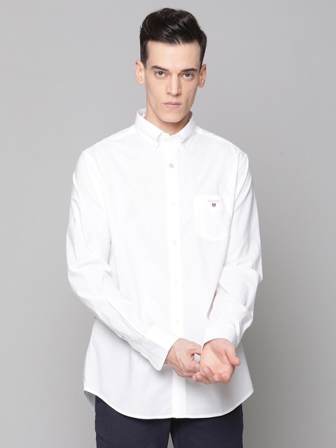 

GANT Men White Slim Fit Opaque Casual Shirt