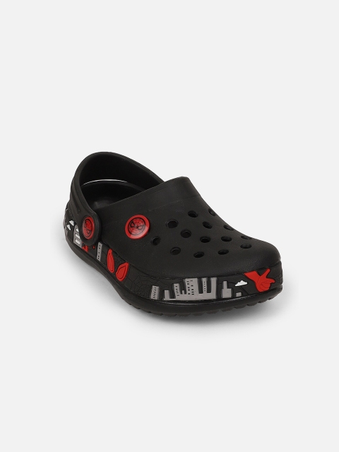 

Kids Ville Spiderman Featured Boys Black & Grey Printed Rubber Clogs