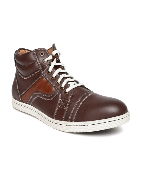 BCK by Buckaroo Men Coffee Brown Solid High-Top Sneakers available at myntra for Rs.748
