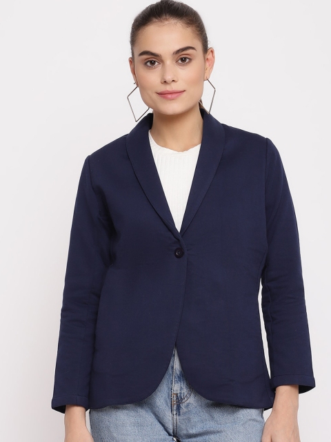 

The Vanca Women Blue Single Button Jacket