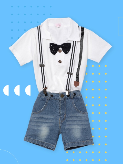 

Hopscotch Boys White T-Shirt & Shorts Set