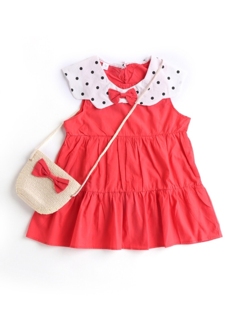 

Hopscotch Red & White Dress with Sling Bag