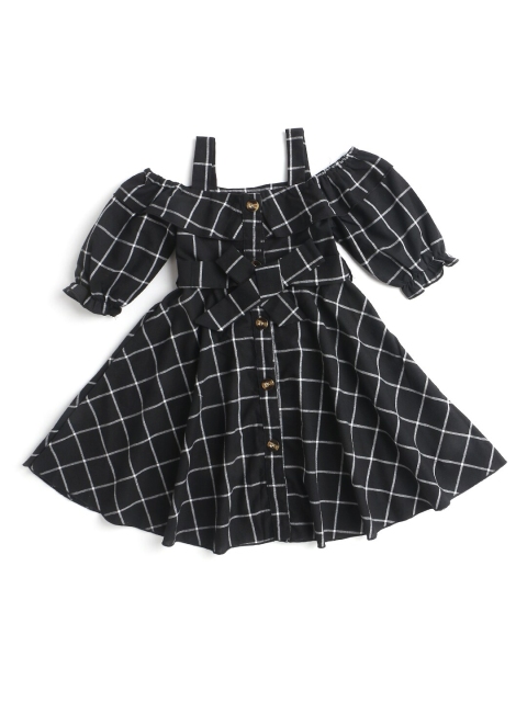 

Hopscotch Girls Black Printed Dress