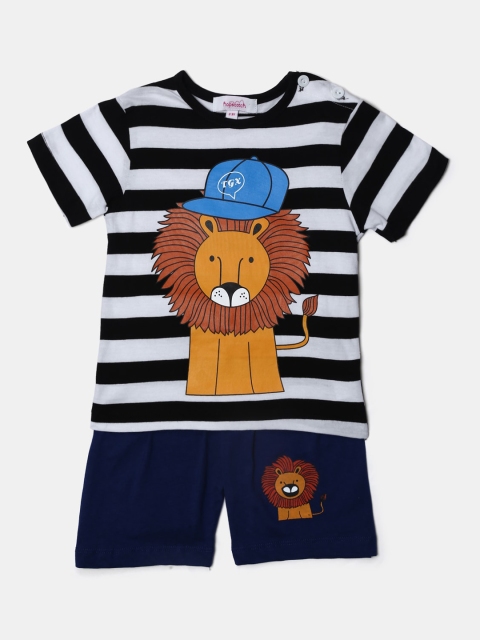 

Hopscotch Boys Black & Blue Lion King Printed Cotton Night suit