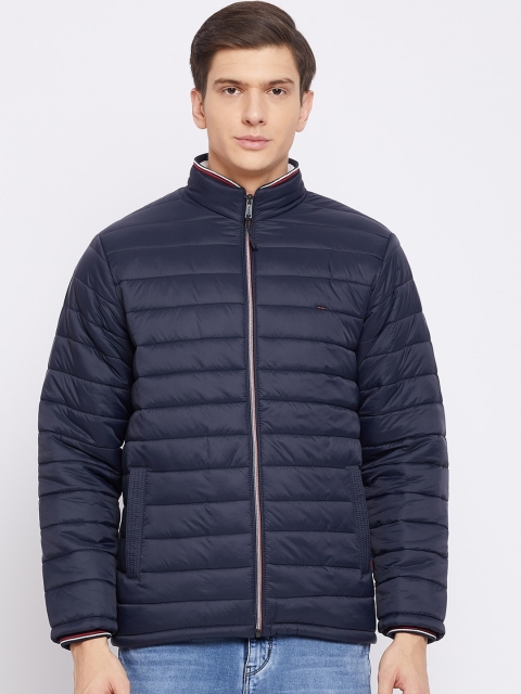 

Okane Men Navy Blue Colourblocked Lightweight Puffer Jacket