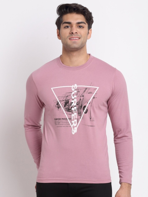 

Club York Men Mauve Printed T-shirt