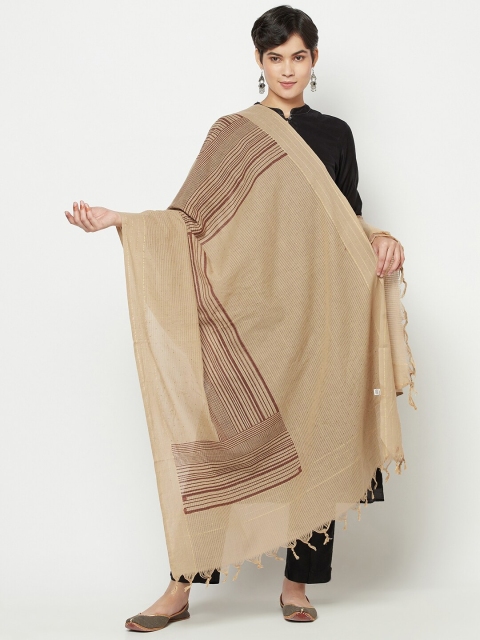 

Fabindia Women Beige Striped Cotton Dupatta