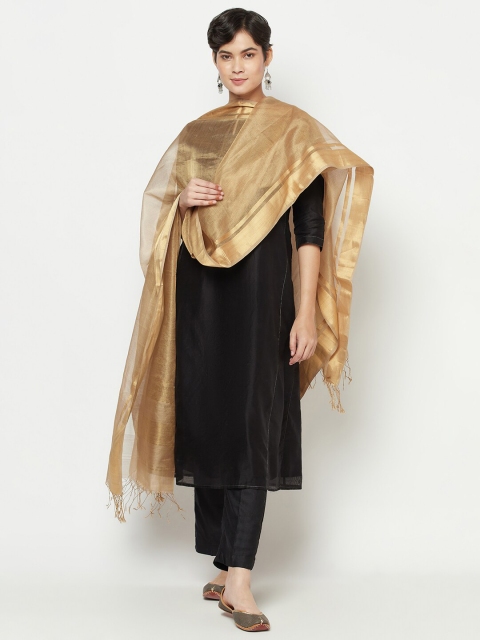 

Fabindia Beige Woven Design Cotton Silk Dupatta