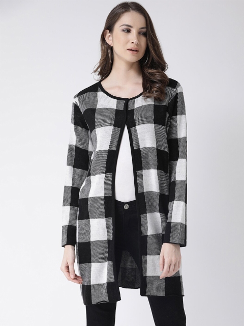 

Club York Women Black & White Checked Acrylic Longline Shrug