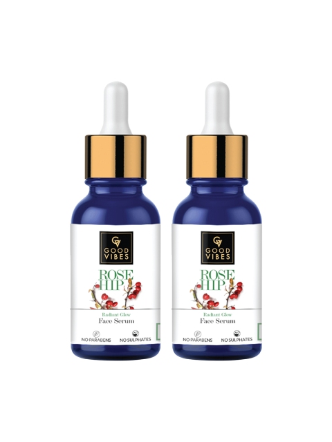 

Good Vibes Pack of 2 Radiant Glow Face Serum-Rose Hip 10 ml, Transparent