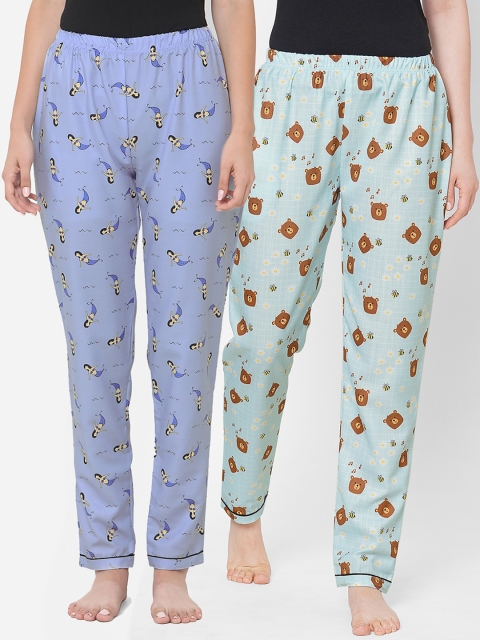 

FashionRack Women Pack of 2 Printed Mid Rise Pyjama, Multi