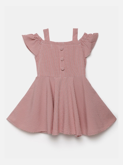 

Hopscotch Nude-Coloured Checked Dress