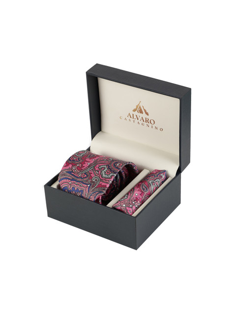 

Alvaro Castagnino Men Pink & Grey Digital Printed Accessory Gift Set