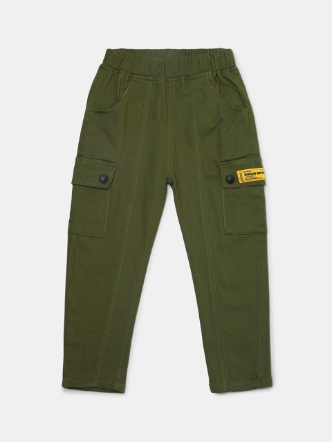 

Hopscotch Boys Green Solid Track Pants