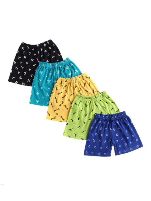 

Hopscotch Boys Pack of 5 Printed Regular Shorts, Blue