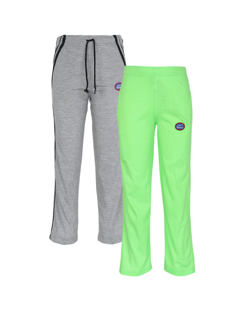 

VIMAL JONNEY Kids Pack of 2 Solid Regular Fit Trackpant, Green