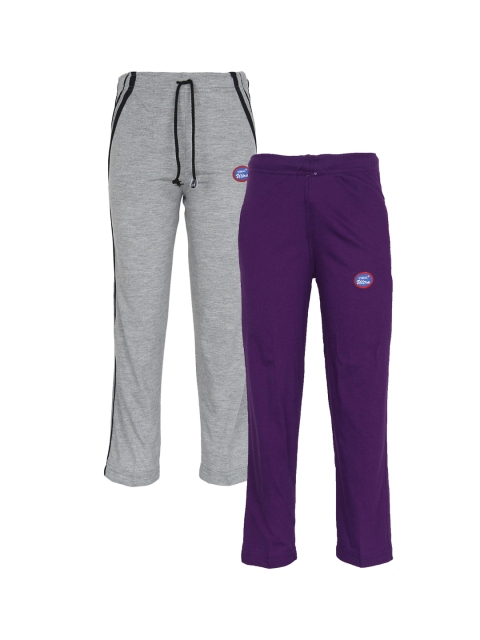 

VIMAL JONNEY Kids Pack Of 2 Solid Track Pants, Grey