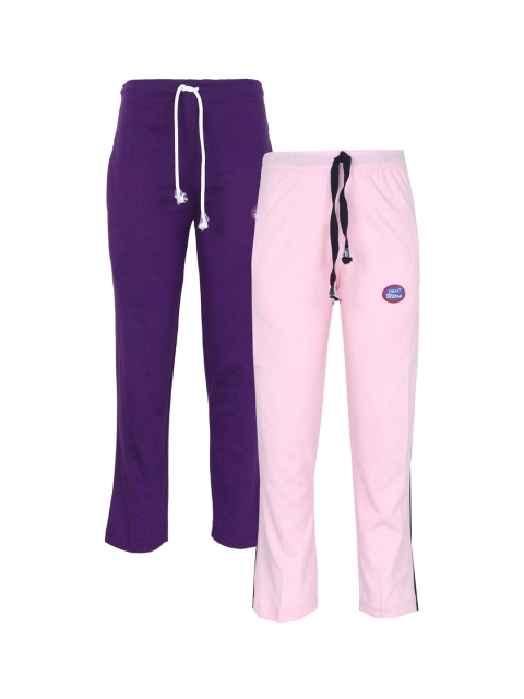 

VIMAL JONNEY Pack of 2 Kids Pink & Purple Track Pants