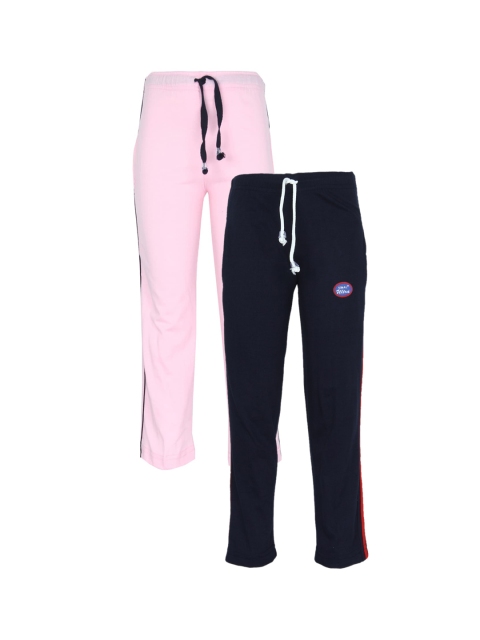

VIMAL JONNEY Kids Pack of 2 Solid Regular Fit Trackpant, Navy blue