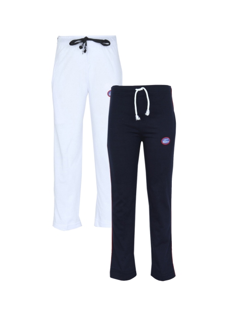 

VIMAL JONNEY Pack of 2 Kids Navy Blue & White Track Pants