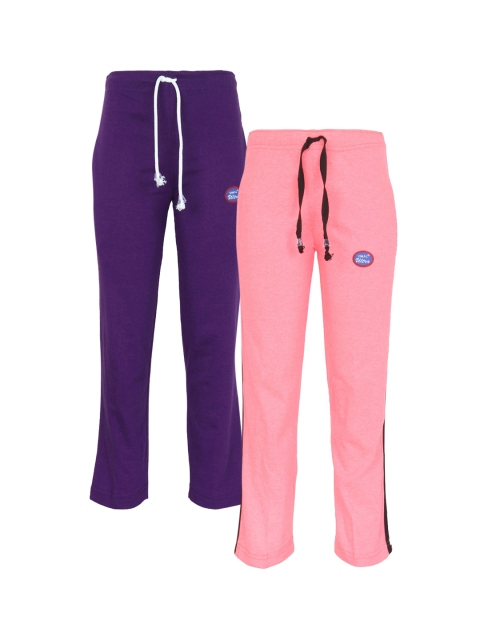 

VIMAL JONNEY Kids Pack of 2 Solid Regular Fit Trackpant, Peach
