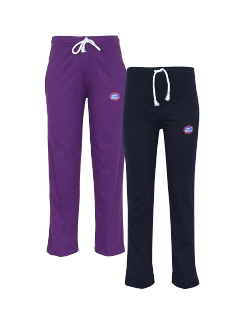 

VIMAL JONNEY Kids Pack of 2 Solid Regular Fit Trackpant, Navy blue