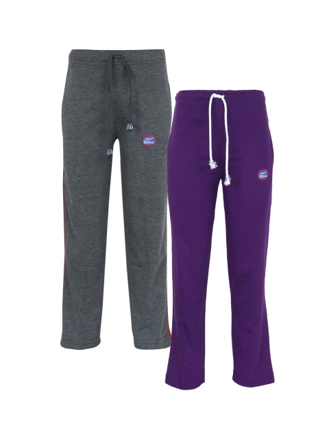 

VIMAL JONNEY Kids Pack of 2 Solid Regular Fit Trackpant, Grey