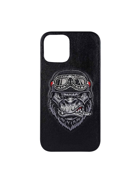

TREEMODA Black & Grey Skull Leather iPhone 12 Mini Back Case