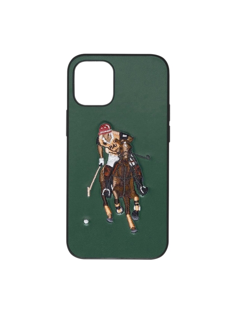 

TREEMODA Green & Brown Polo Man Leather iPhone 12 Back Case