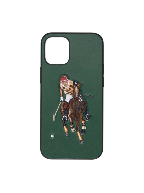 

TREEMODA Green & Brown Polo Man Leather iPhone 12 Pro Back Case