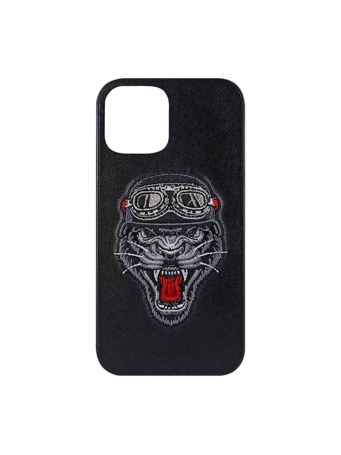 

TREEMODA Black & White Skull Leather iPhone 12 Pro Back Case