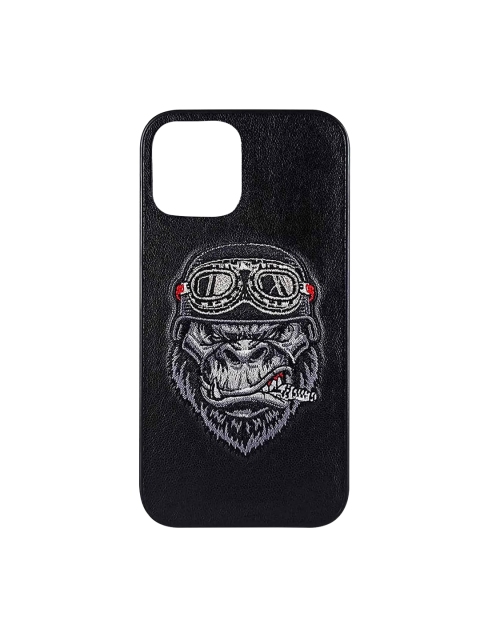 

TREEMODA Black & White Skull Leather iPhone 11 Pro Back Case
