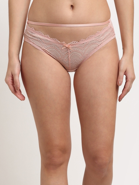 

MAKCLAN Women Pink Self-Design Bikini Brief