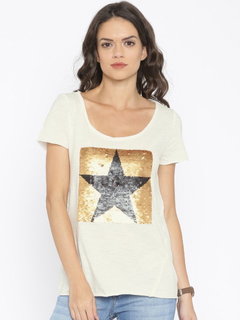 

ONLY Women White Sequinned Top