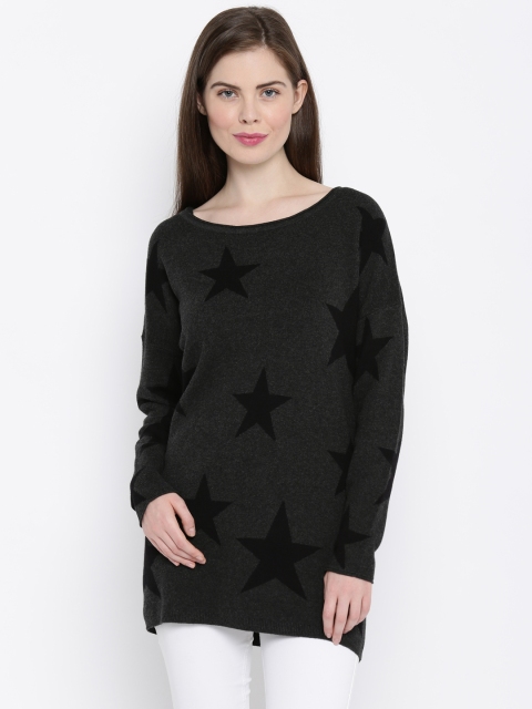 

ONLY Women Charcoal Grey Longline Sweatshirt