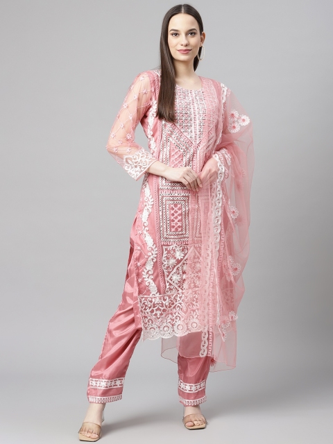 

Readiprint Fashions Pink Embroidered Unstitched Dress Material