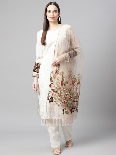 

Readiprint Fashions Off White Embroidered Unstitched Dress Material
