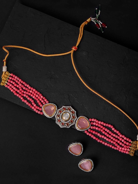 

Queen Be Pink & Silver-Toned Brass Necklace
