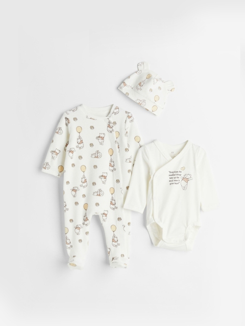 

H&M Girls White 3-piece Printed Body Suit Gift Set