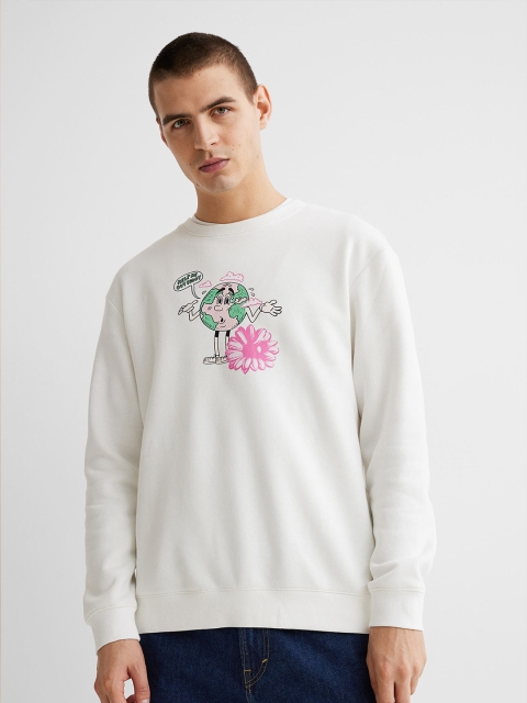 

H&M Men White Sweatshirt