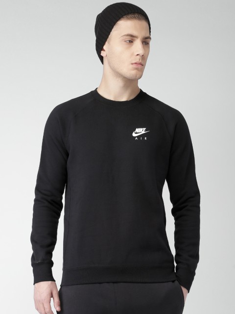 

Nike Men Black Pullover As M Nsw Crw Flc Air Hrtg Sweatshirt with Printed Back