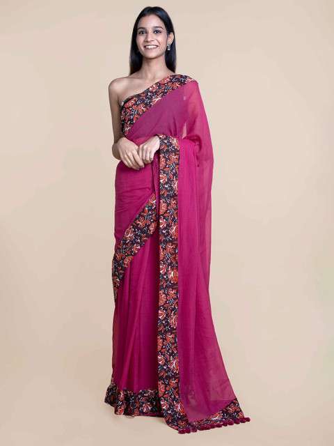 

Suta Maroon & Black Pure Cotton Printed Saree