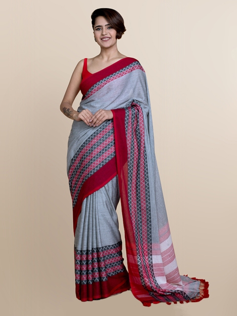 

Suta Grey & Maroon Pure Cotton Saree