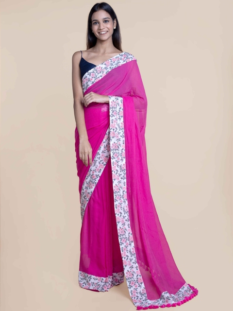 

Suta Pink & White Pure Cotton Saree